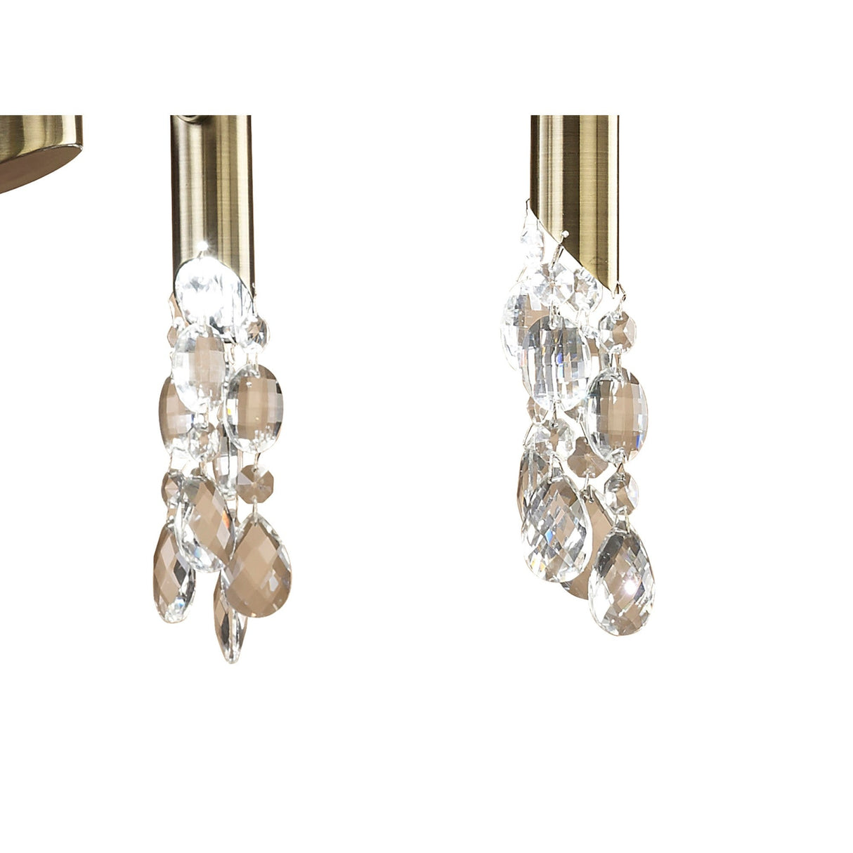 Tiffany 8 Light Crystal Chandelier - Brass With Bronze Shades