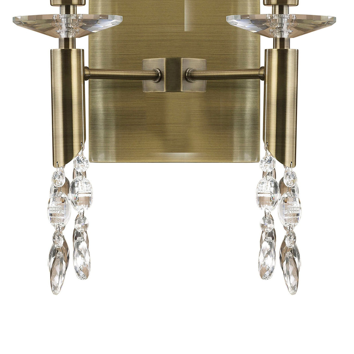 Tiffany 4 Light Crystal Wall Light - Brass With Bronze Shades