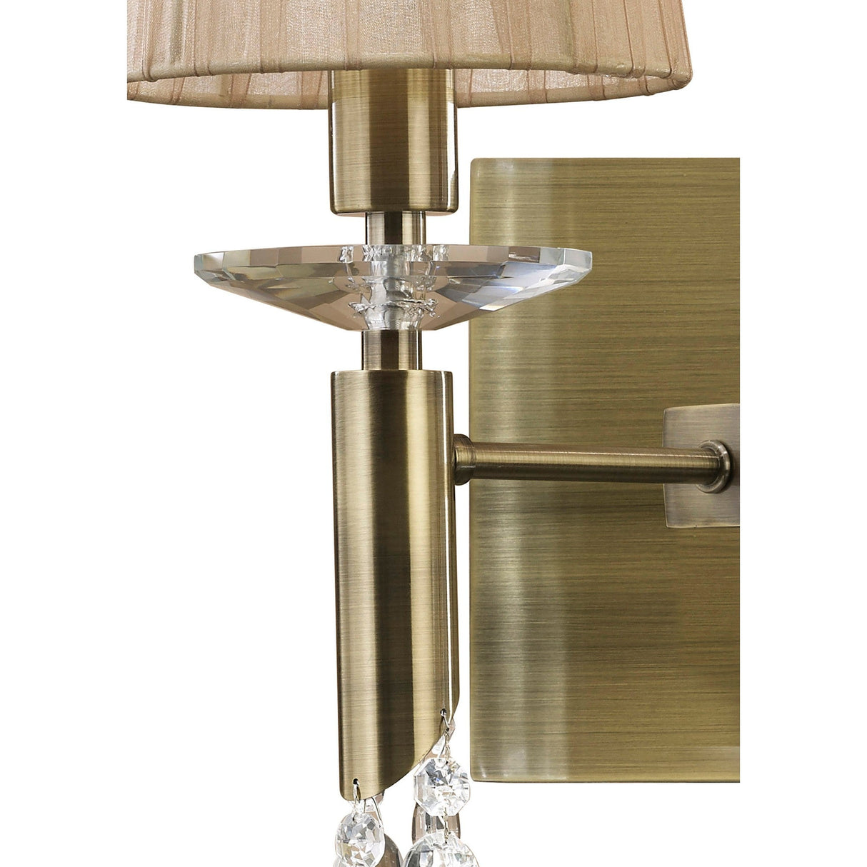 Tiffany 4 Light Crystal Wall Light With Switch - Brass With Bronze Shades