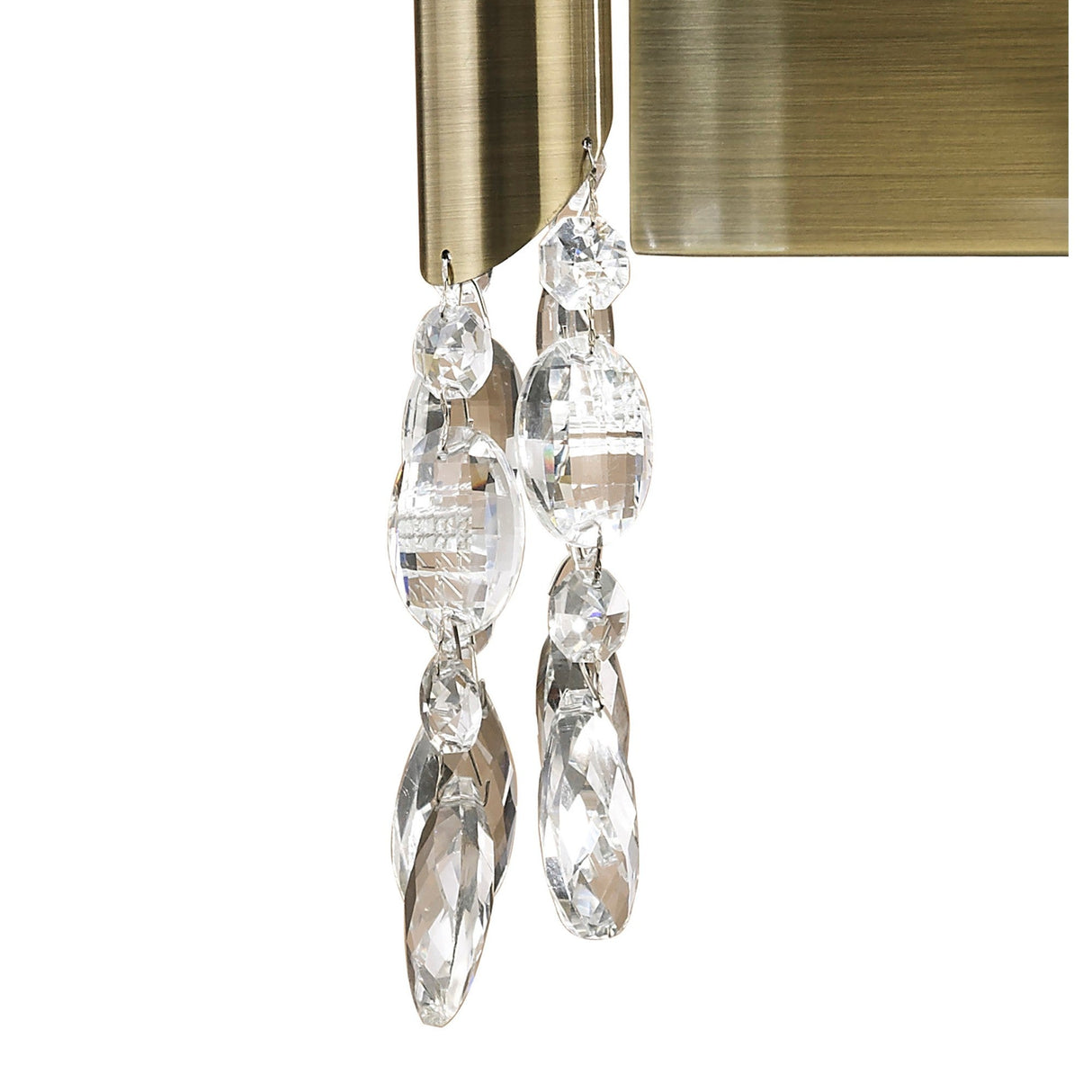 Tiffany 4 Light Crystal Wall Light With Switch - Brass With Bronze Shades