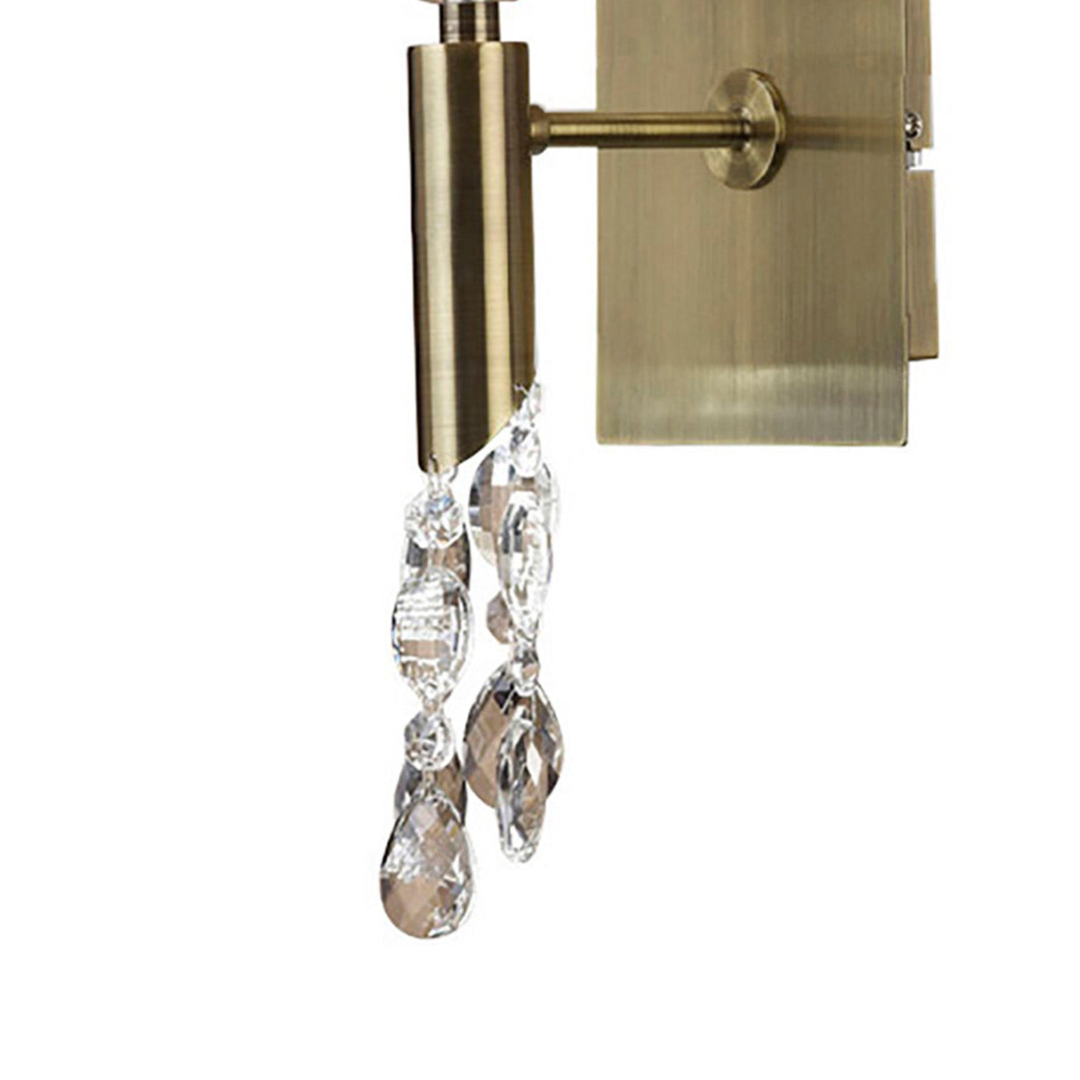 Tiffany 2 Light Crystal Wall Light - Brass With Soft Bronze Shade