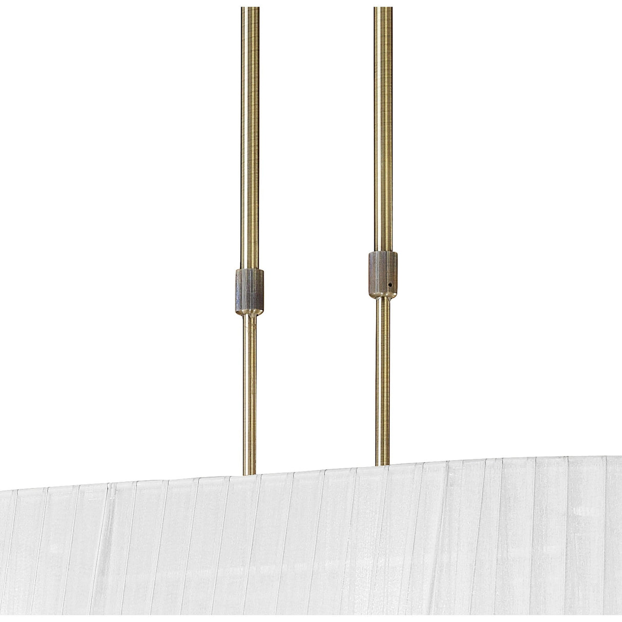 Tiffany Oval 8 Light Crystal Chandelier - Brass With White Shade