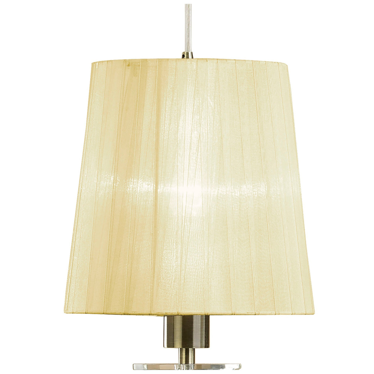 Tiffany 6 Light Crystal Bar Pendant Light - Brass With Cream Shades