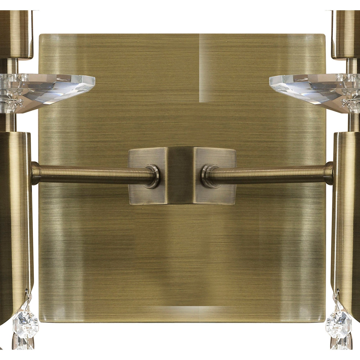 Tiffany 4 Light Crystal Wall Light With Switch - Brass With White Shades