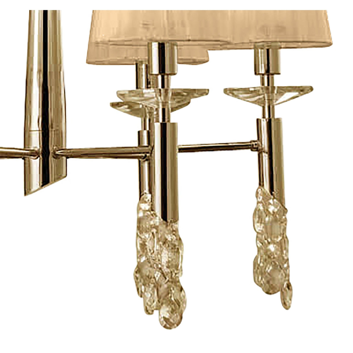 Tiffany 12 Light Crystal Chandelier - Gold With  Bronze Shades