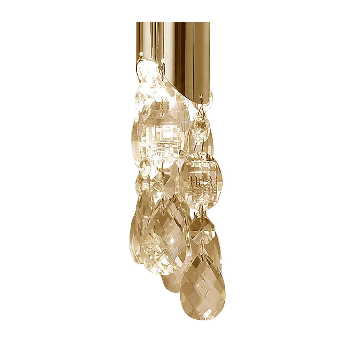 Tiffany 8 Light Crystal Chandelier - Gold With Bronze Shades