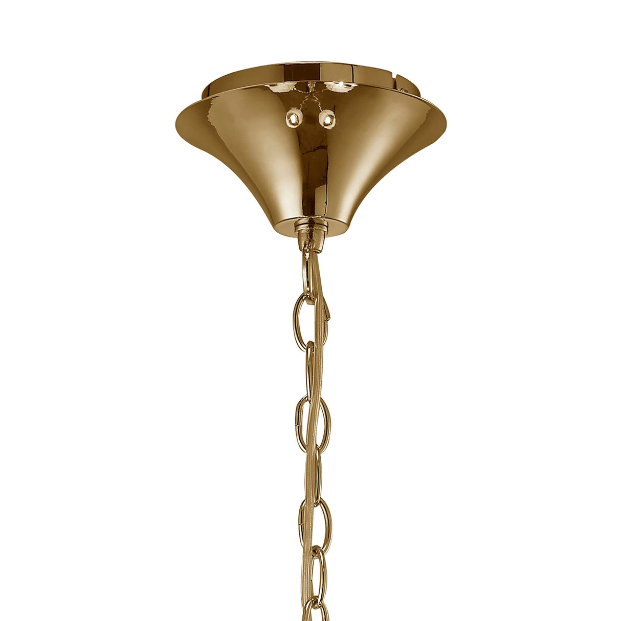 Tiffany 8 Light Crystal Chandelier - Gold With White Shades