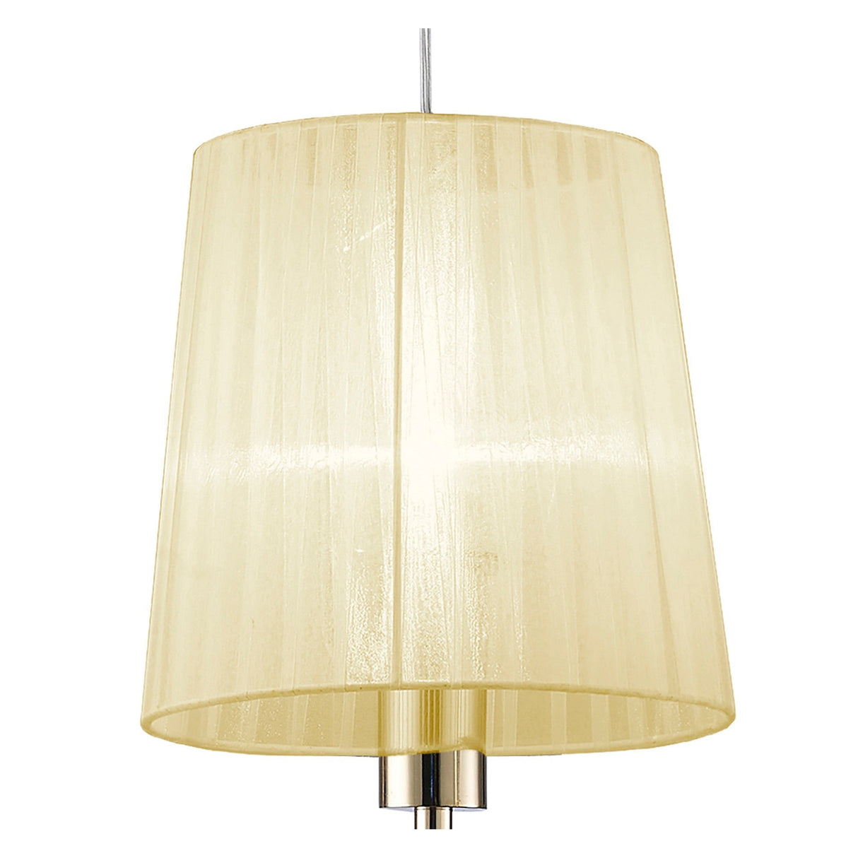 Tiffany 6 Light Crystal Bar Pendant Light -  Gold With Cream Shades