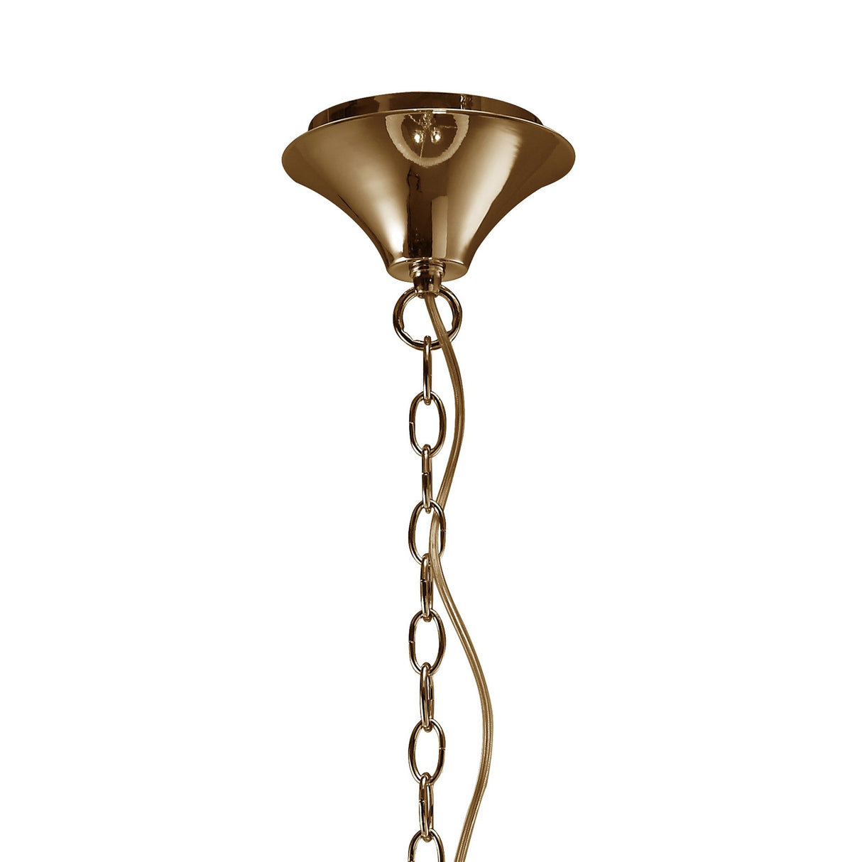 Tiffany 6 Light Crystal Pendant Light – French Gold With White Shade