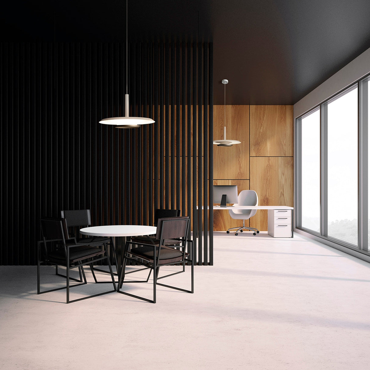 Tina 56cm LED Pendant Light 24W 3000K - White & Black