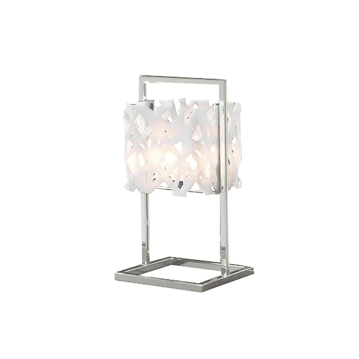 Tokio 1 Light Table Lamp - Polished Chrome/Gloss White