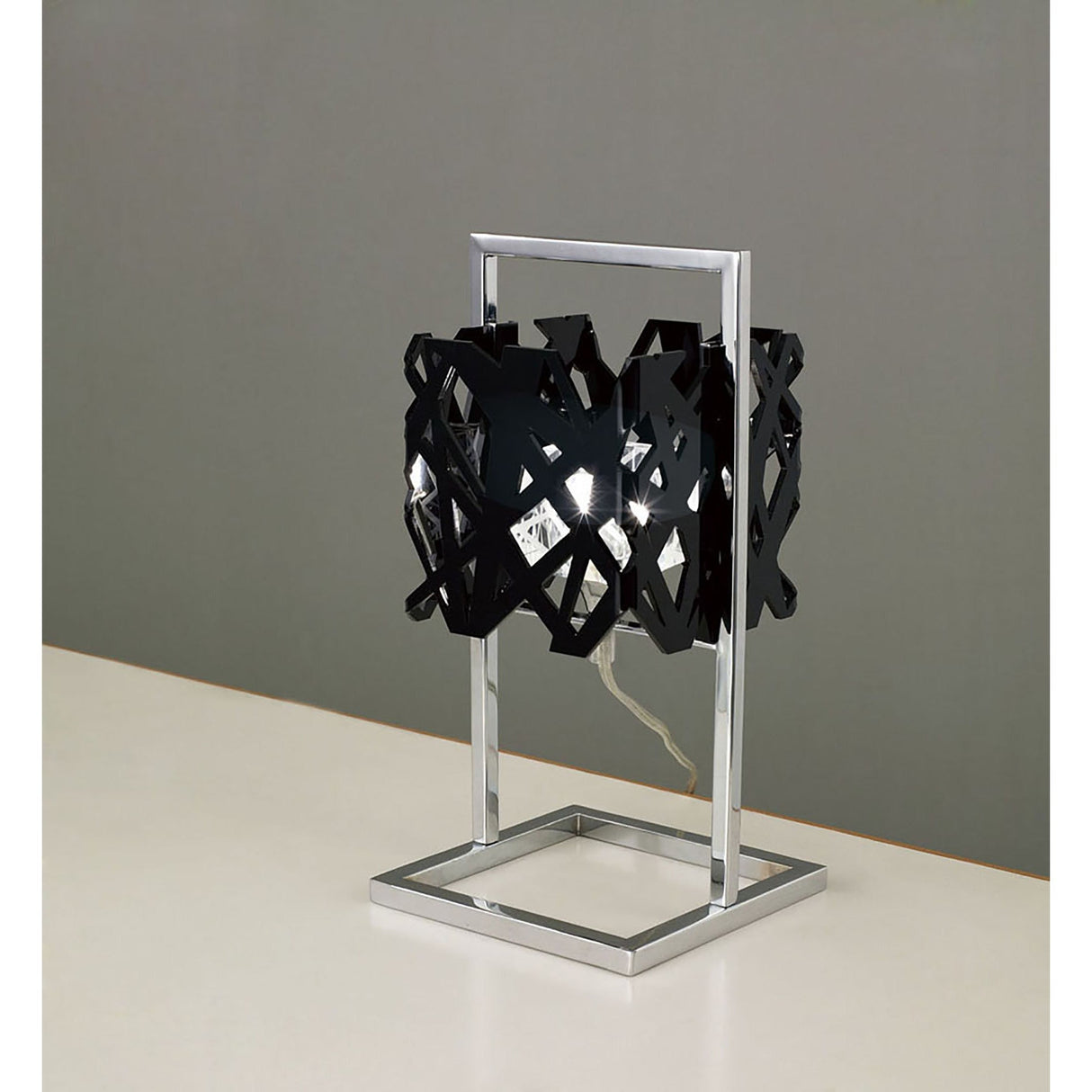 Tokio 1 Light Table Lamp - Polished Chrome/Gloss Black