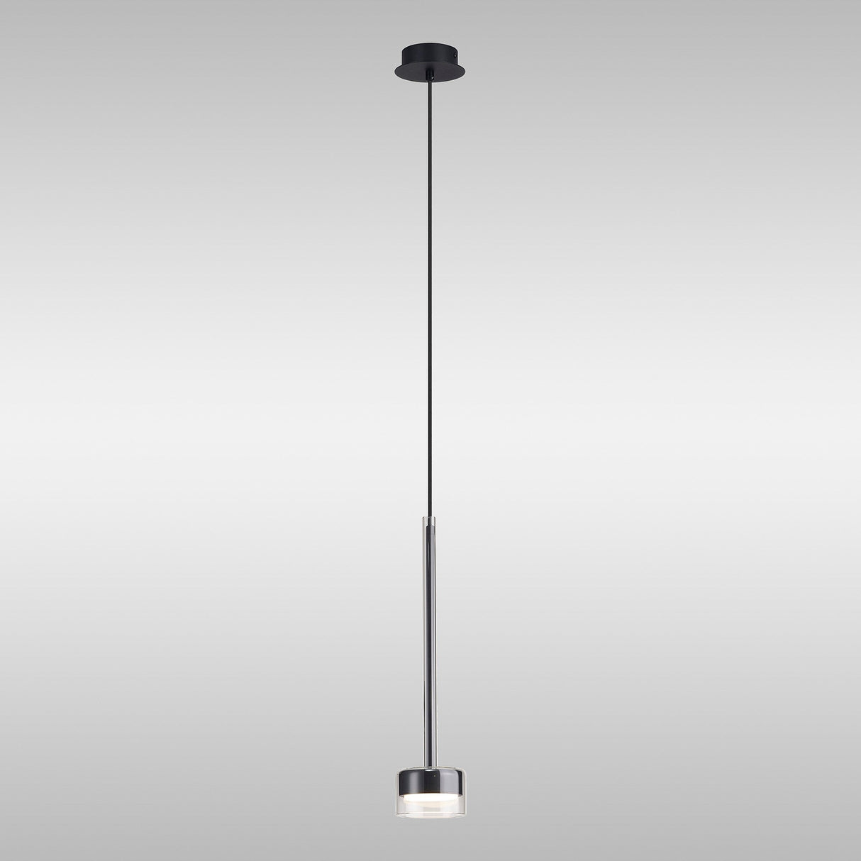 Tonic Dimmable LED Glass Pendant Light 12W 2700K - Clear & Black