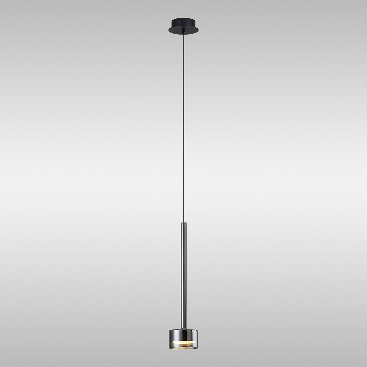 Tonic Dimmable LED Glass Pendant Light 12W 4000K - Chrome & Black