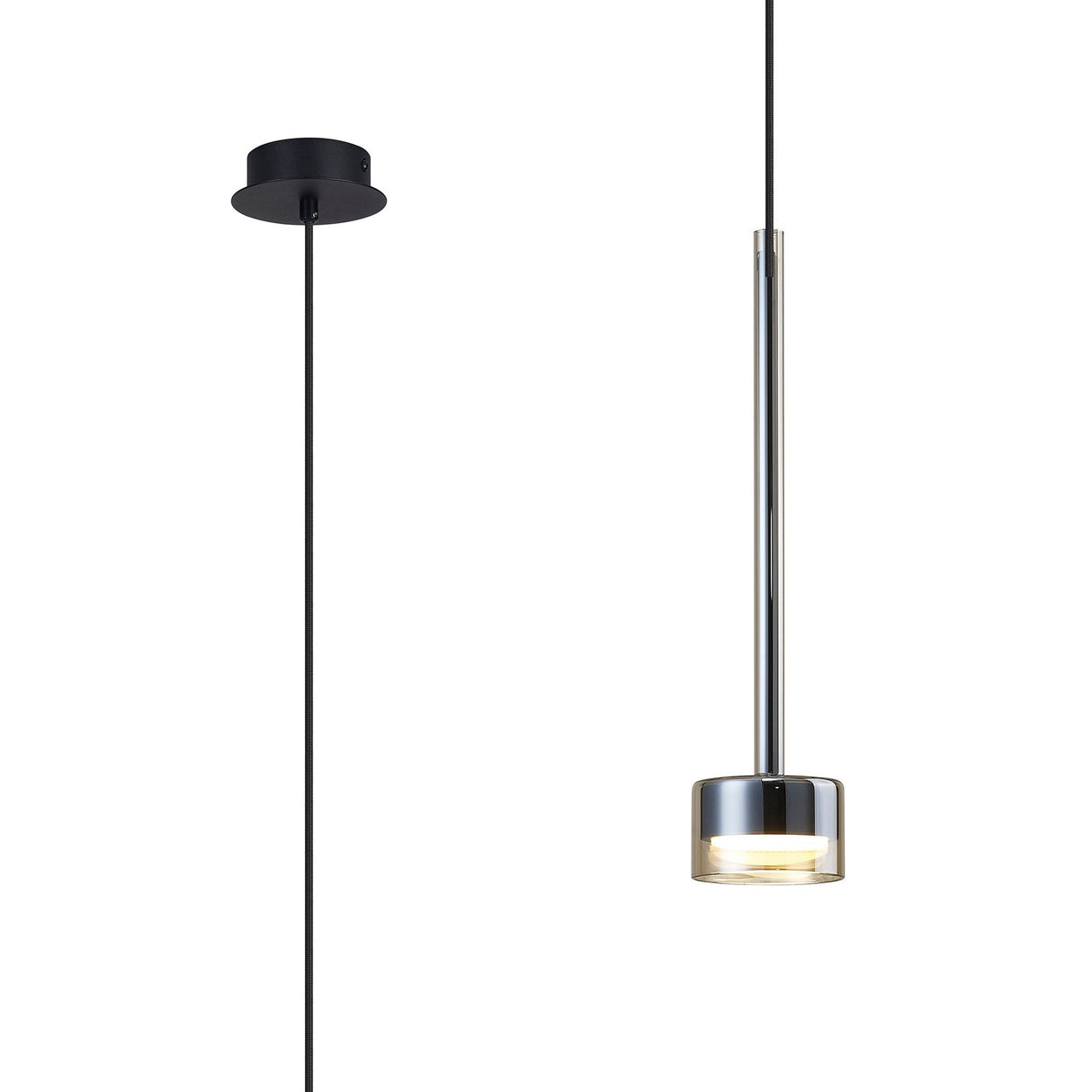 Tonic Dimmable LED Glass Pendant Light 12W 2700K - Bronze & Black