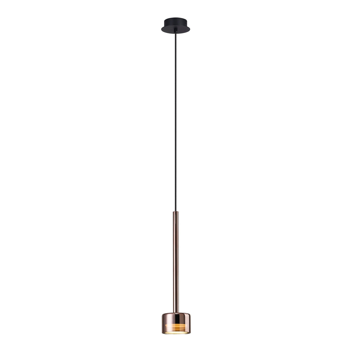Tonic Dimmable LED Glass Pendant Light 12W 2700K - Copper & Black