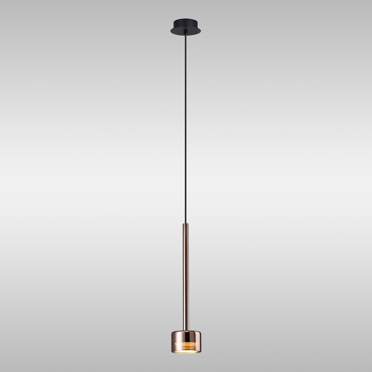 Tonic Dimmable LED Glass Pendant Light 12W 2700K - Copper & Black