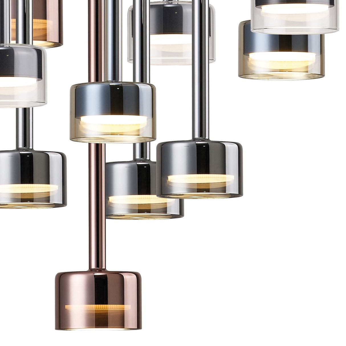 Tonic 14 Light Dimmable LED Cluster Pendant Light 168W 4000K - Multicoloured