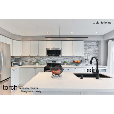 Torch LED Linear Suspension Light 22W 3000K - Sand Black