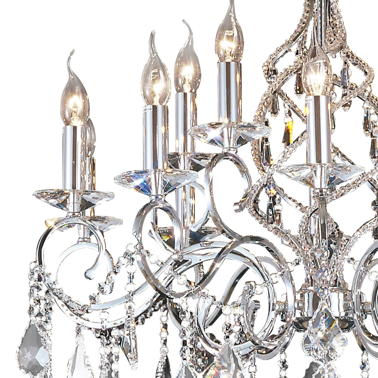 Torino 73cm 15 Light Crystal Chandelier - Polished Chrome