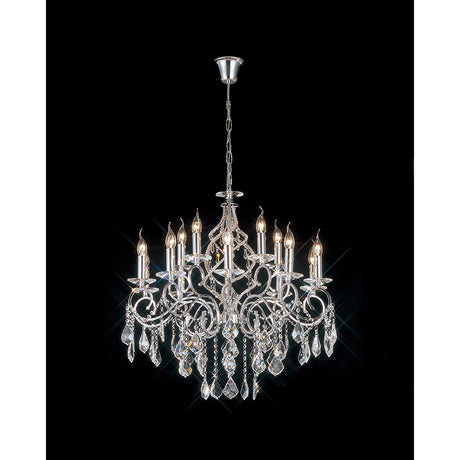 Torino 73cm 15 Light Crystal Chandelier - Polished Chrome