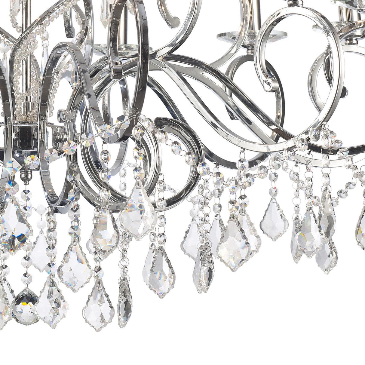 Torino 100cm 18 Light Crystal Chandelier - Polished Chrome