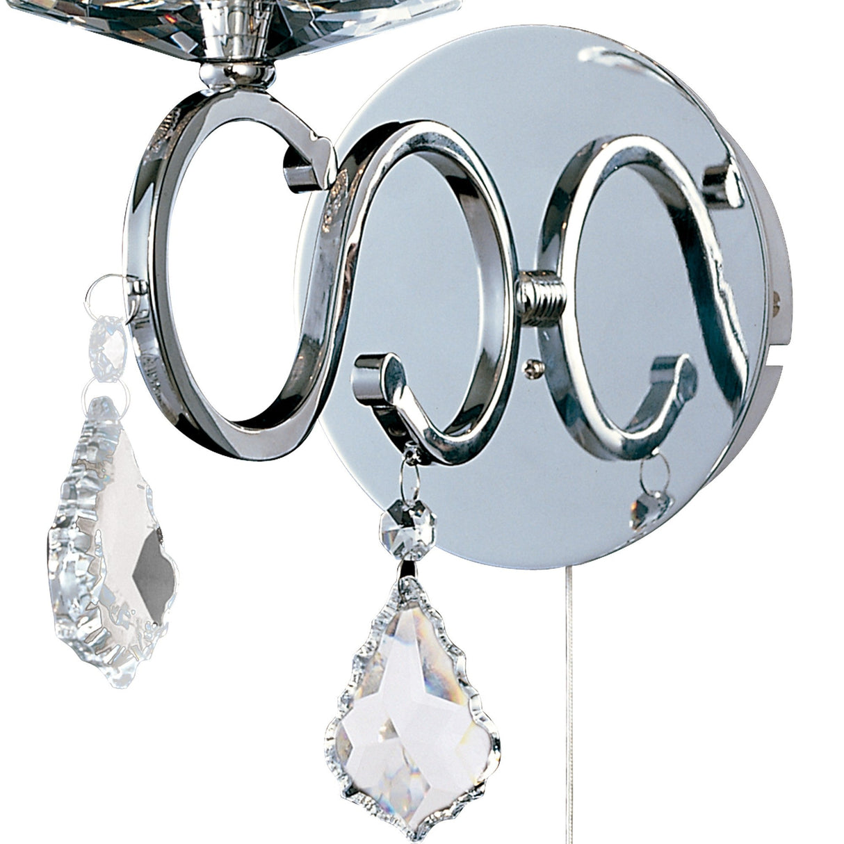 Torino 1 Light Crystal Wall Light With Switch - Chrome