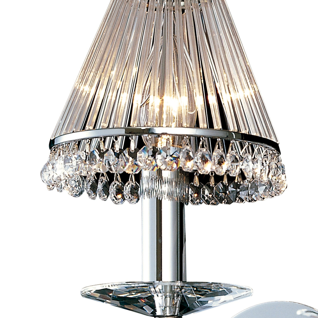 Torino 1 Light Crystal Wall Light With Switch - Chrome