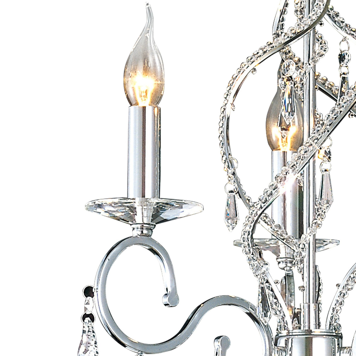 Torino 46cm 3 Light Crystal Chandelier - Polished Chrome