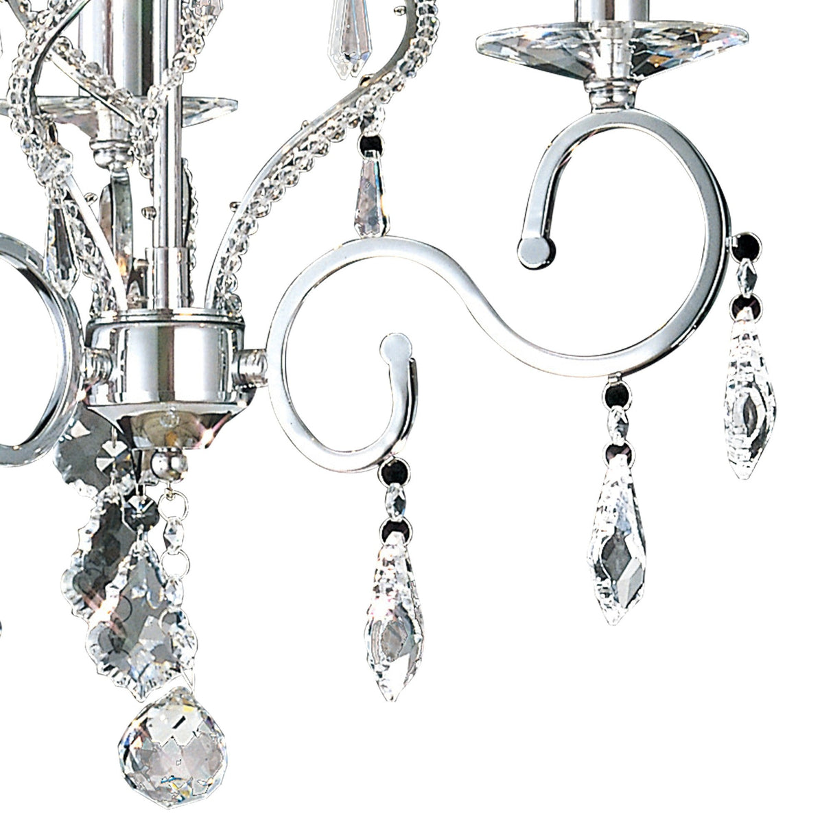 Torino 46cm 3 Light Crystal Chandelier - Polished Chrome