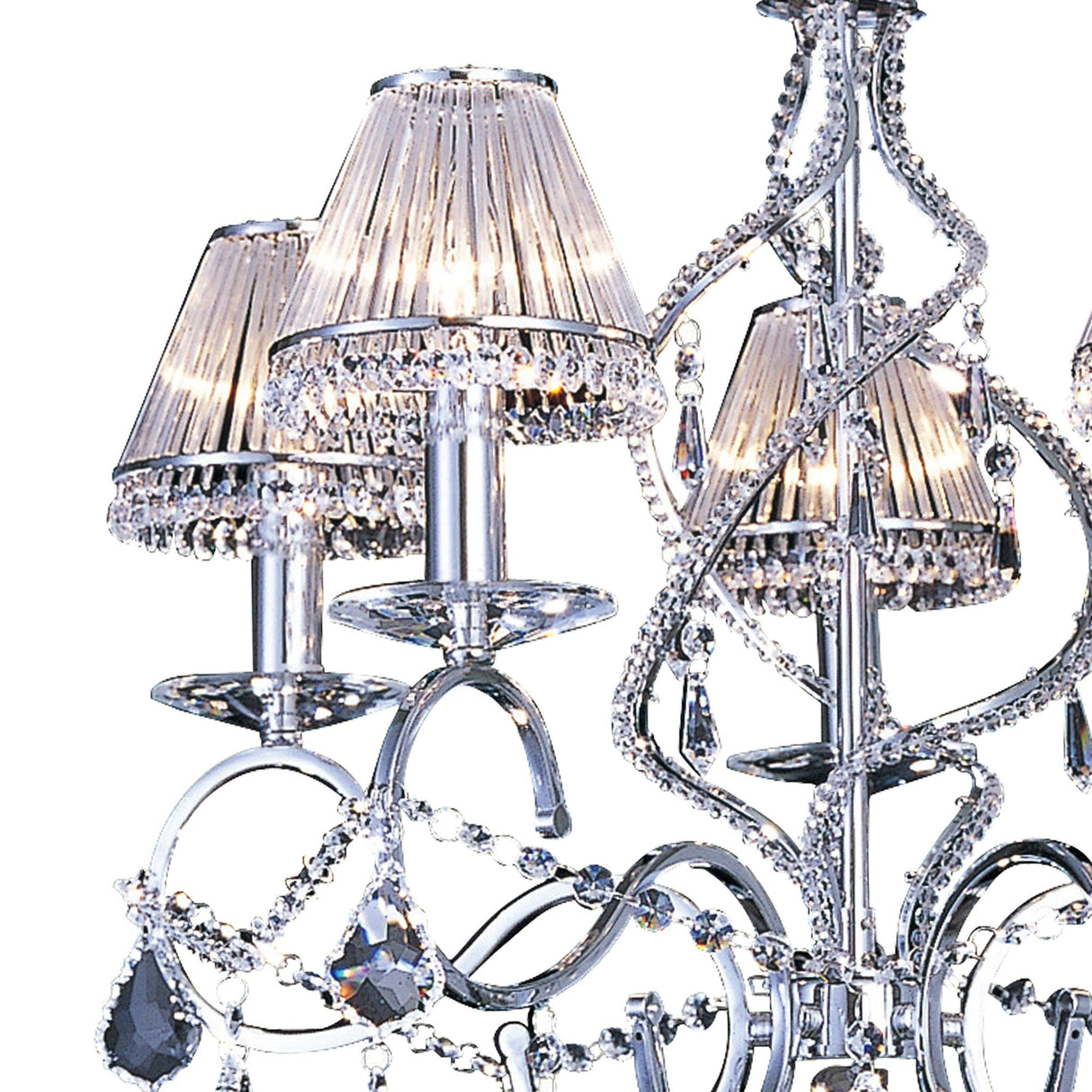 Torino 58cm 5 Light Crystal Chandelier - Polished Chrome