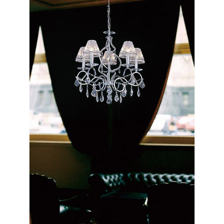 Torino 58cm 5 Light Crystal Chandelier - Polished Chrome