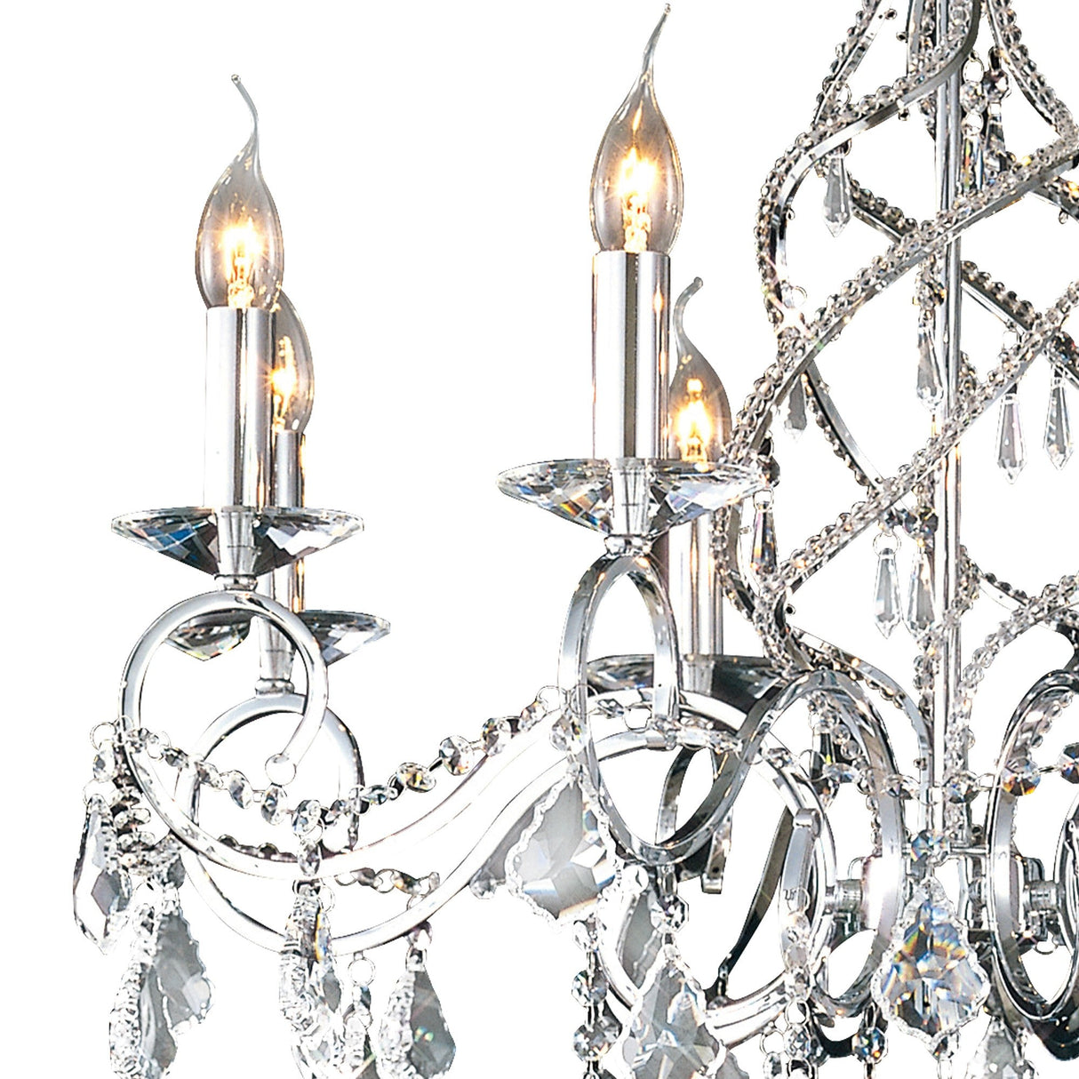 Torino 74cm 8 Light Crystal Chandelier - Polished Chrome