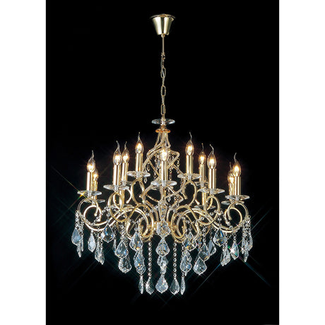 Torino 73cm 15 Light Crystal Chandelier - French Gold