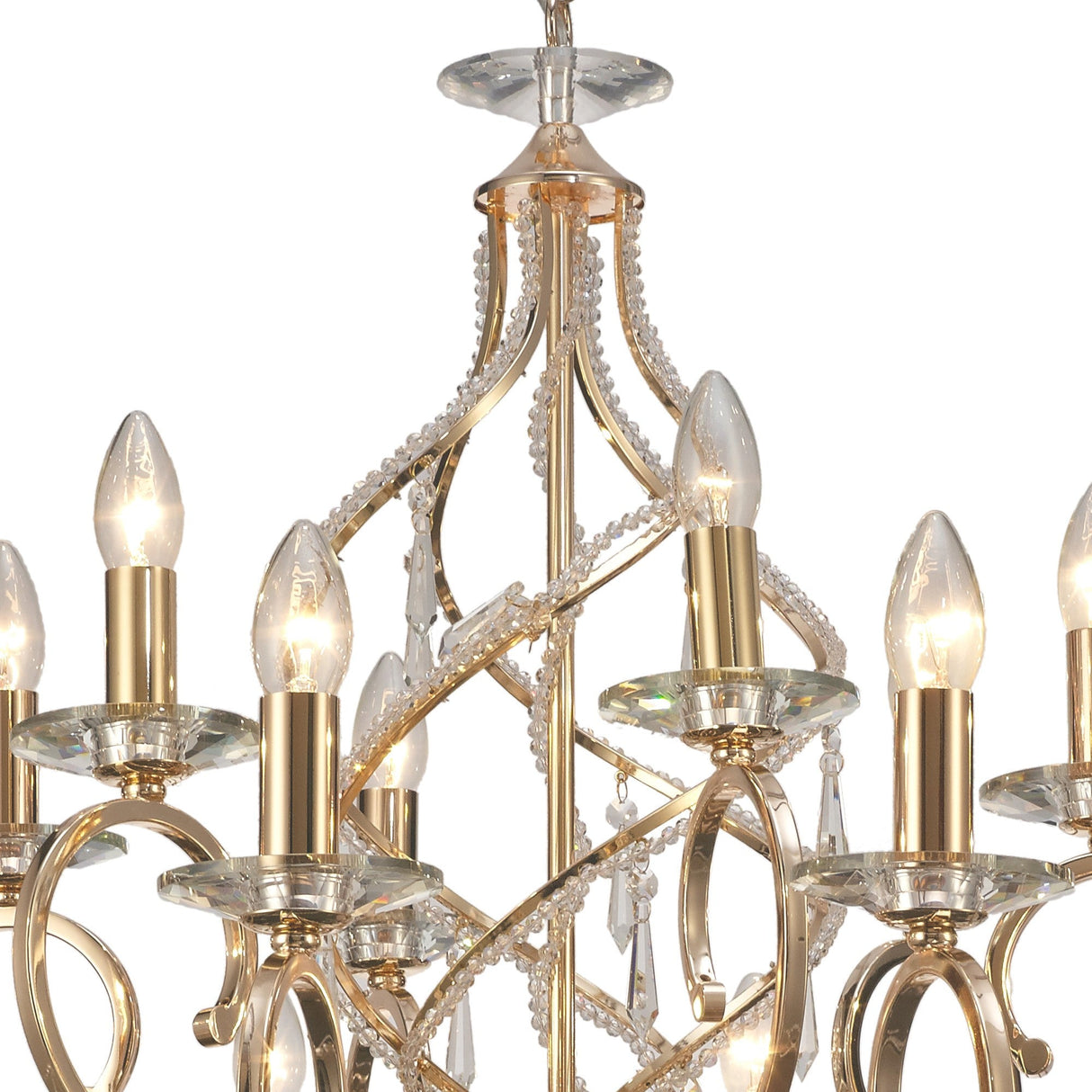 Torino 100cm 18 Light Crystal Chandelier - French Gold