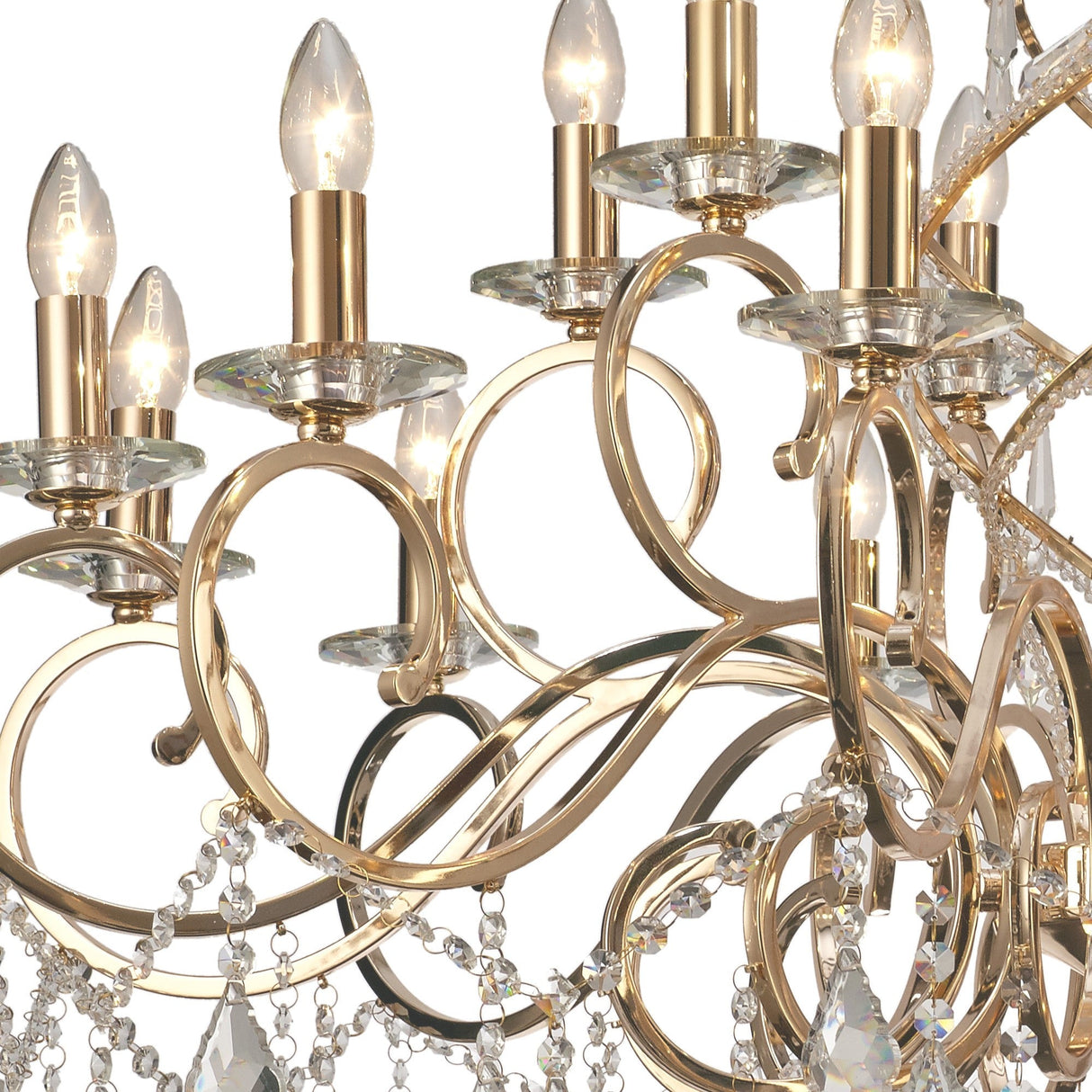 Torino 100cm 18 Light Crystal Chandelier - French Gold