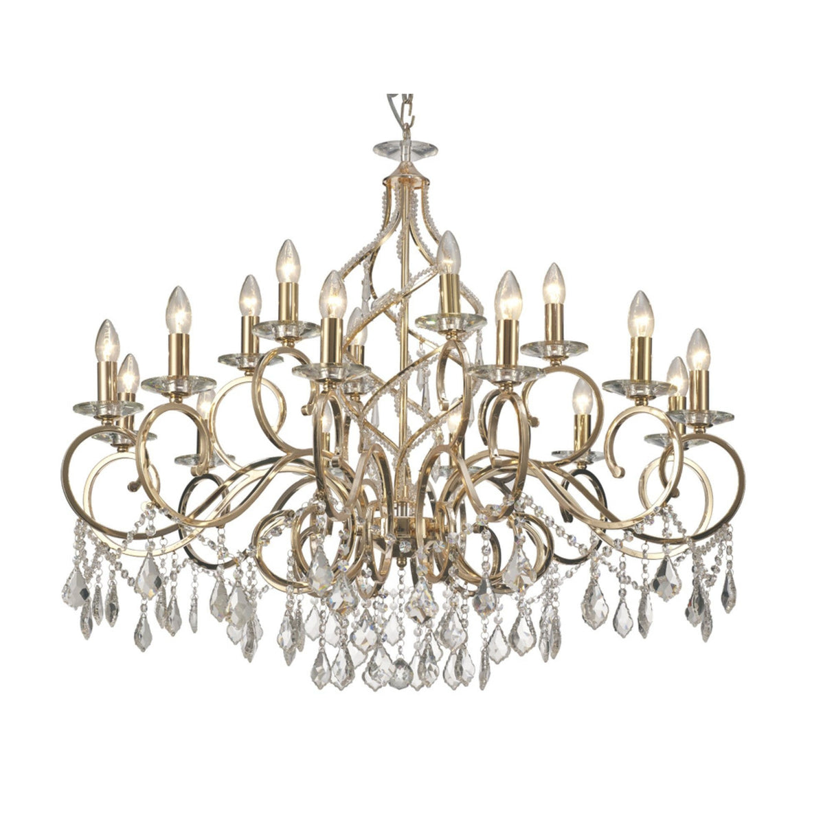 Torino 100cm 18 Light Crystal Chandelier - French Gold