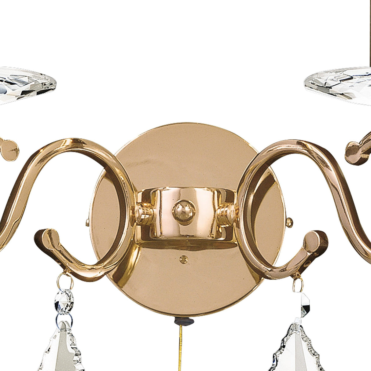 Torino 2 Light Crystal Wall Light With Switch - Gold