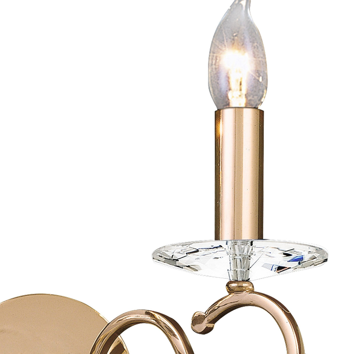 Torino 2 Light Crystal Wall Light With Switch - Gold