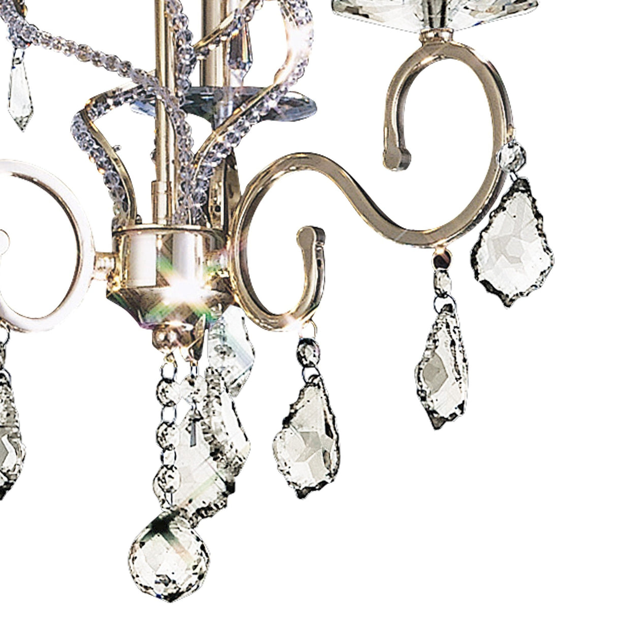 Torino 46cm 3 Light Crystal Chandelier - French Gold