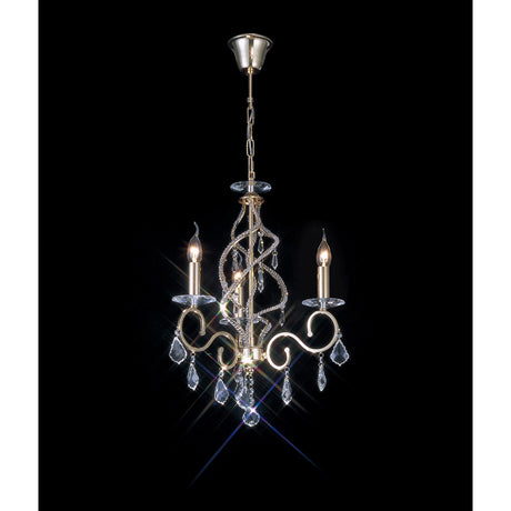 Torino 46cm 3 Light Crystal Chandelier - French Gold