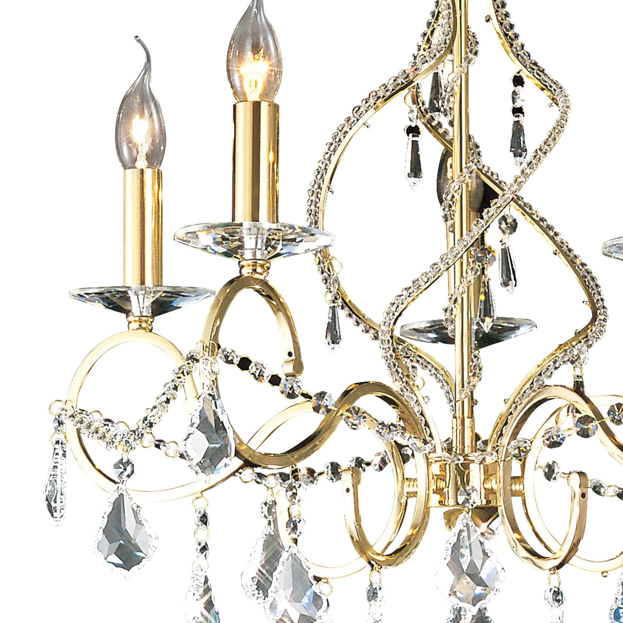 Torino 58cm 5 Light Crystal Chandelier - French Gold
