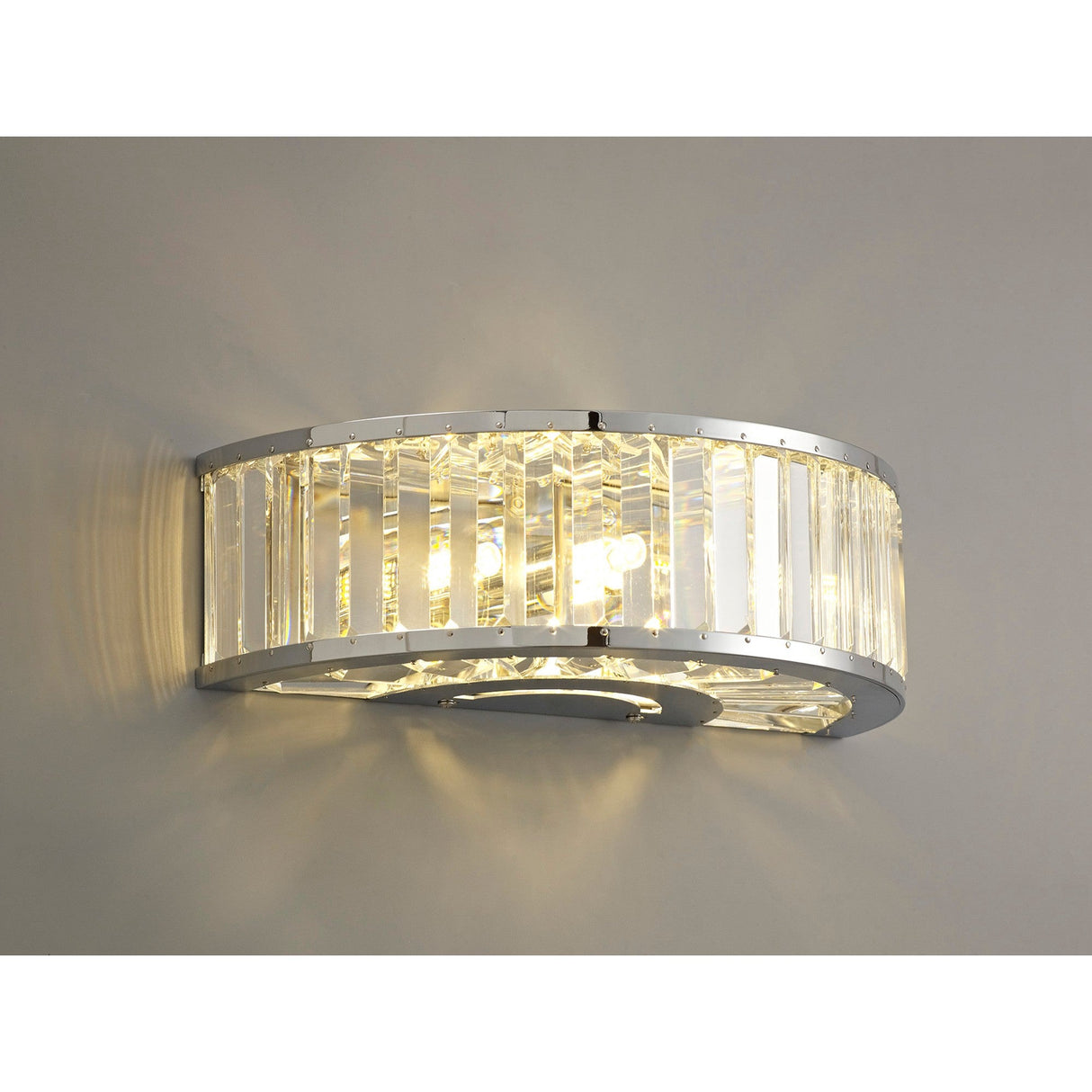 Torre 3 Light Crystal Wall Light - Polished Chrome