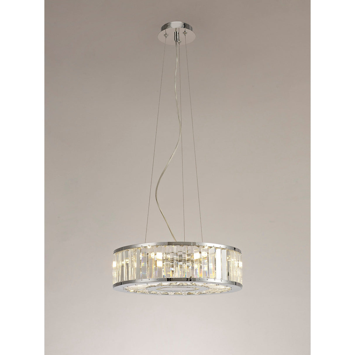 Torre 38cm 5 Light Crystal Suspension Light - Polished Chrome