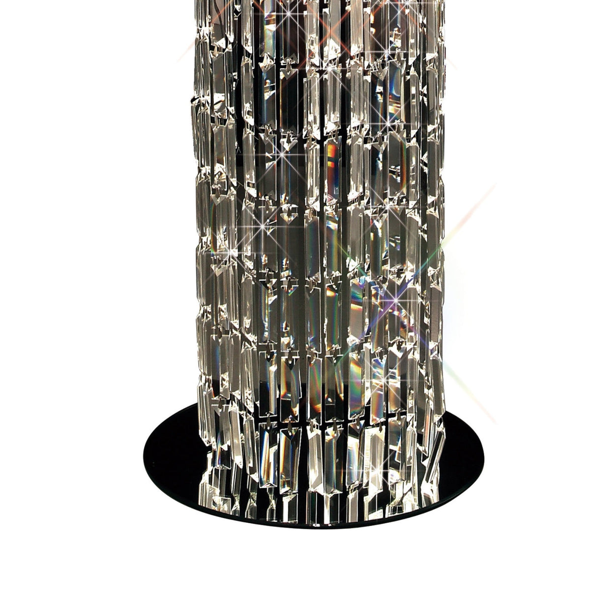 Torre 30cm Mirror Plates 4 Light Crystal Flush Chandelier - Chrome