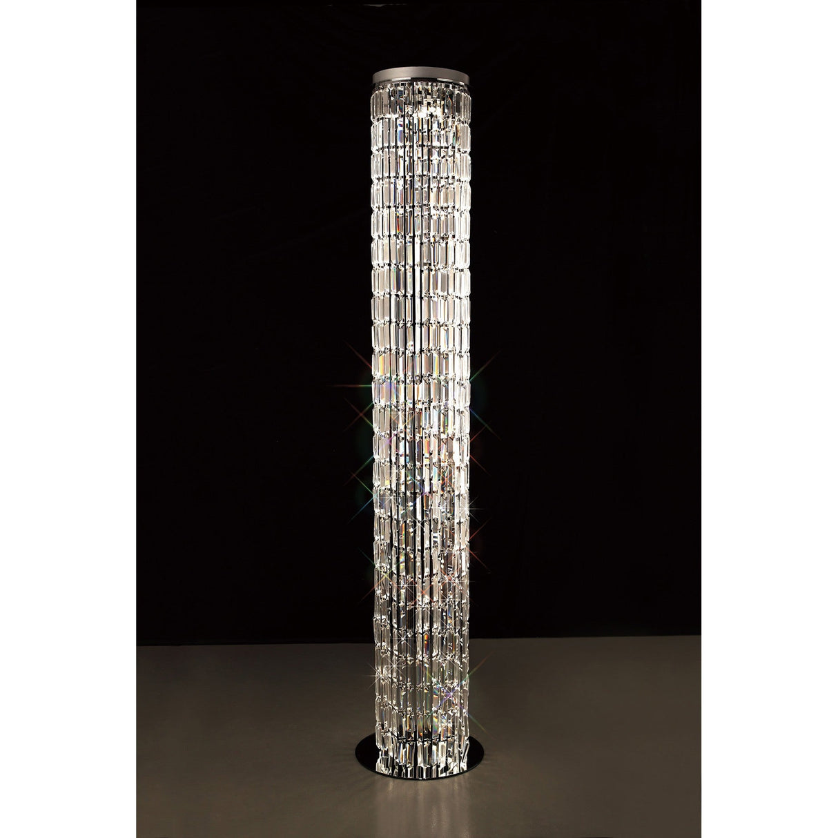 Torre 30cm Mirror Plates 4 Light Crystal Flush Chandelier - Chrome