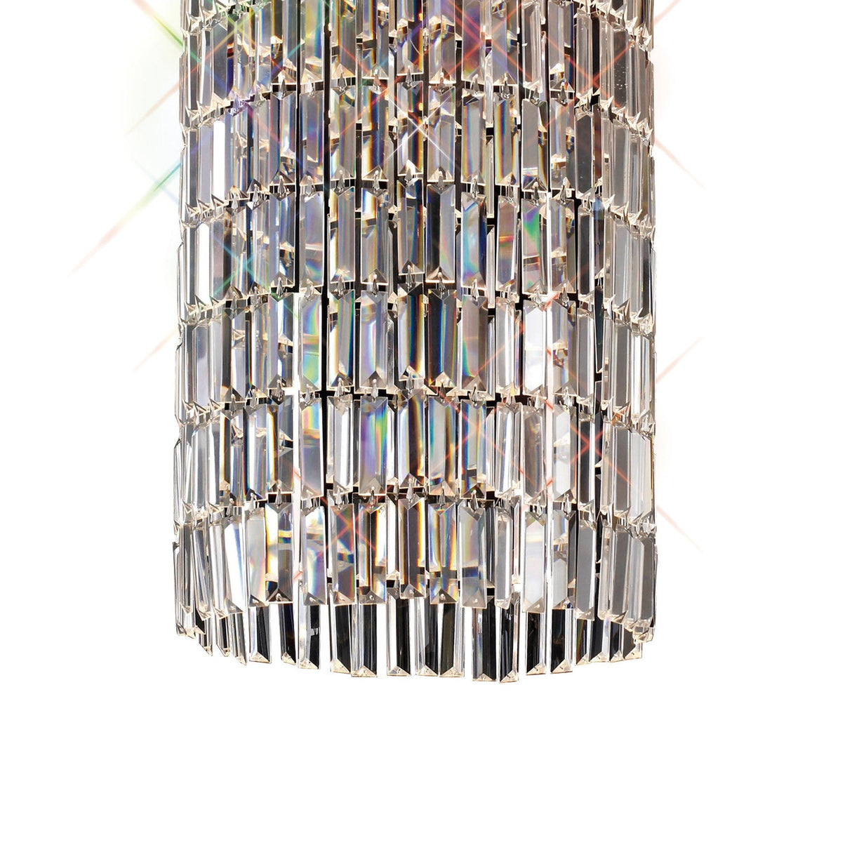 Torre 40cm Mirror Plates 5 Light Crystal Flush Chandelier - Chrome