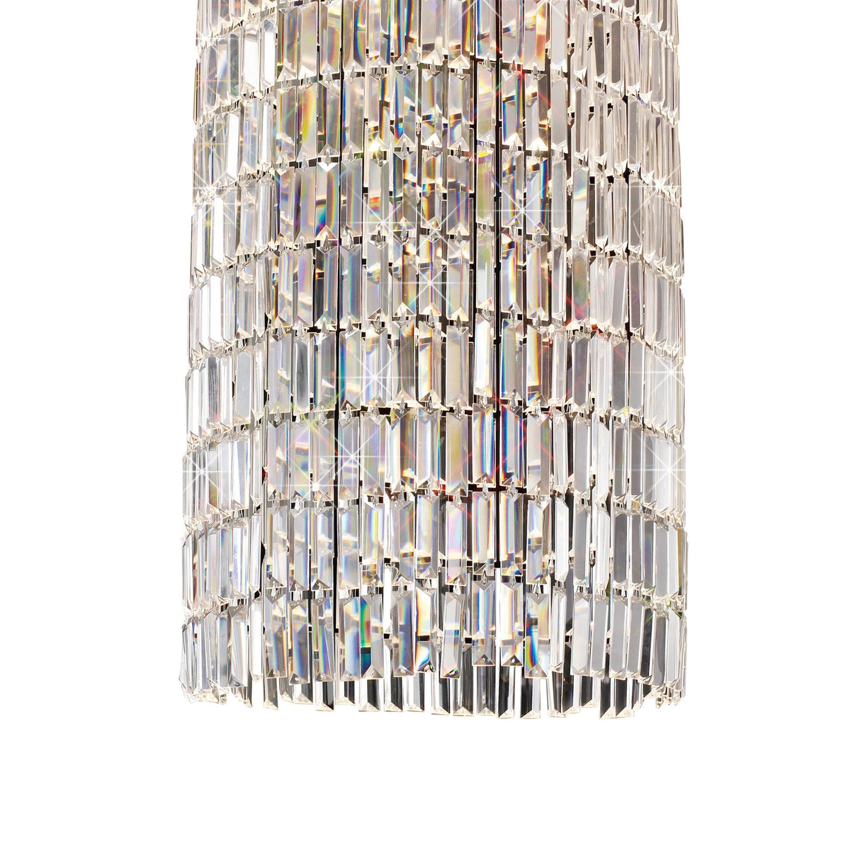 Torre 50cm Mirror Plates 6 Light Crystal Flush Chandelier - Chrome