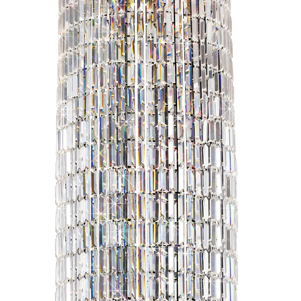Torre 60cm Mirror Plates 7 Light Crystal Flush Chandelier - Chrome
