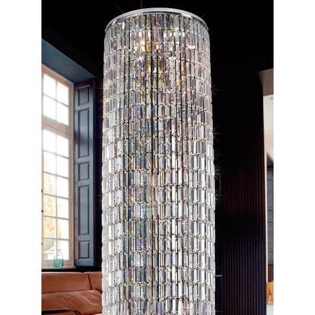 Torre 60cm Mirror Plates 7 Light Crystal Flush Chandelier - Chrome